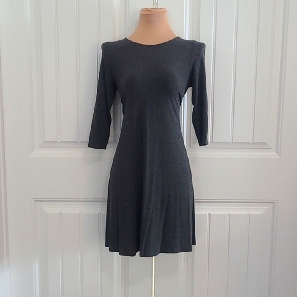 Agnes & Dora grey swing tunic dress.  Pockets XS 3/4 sleeves